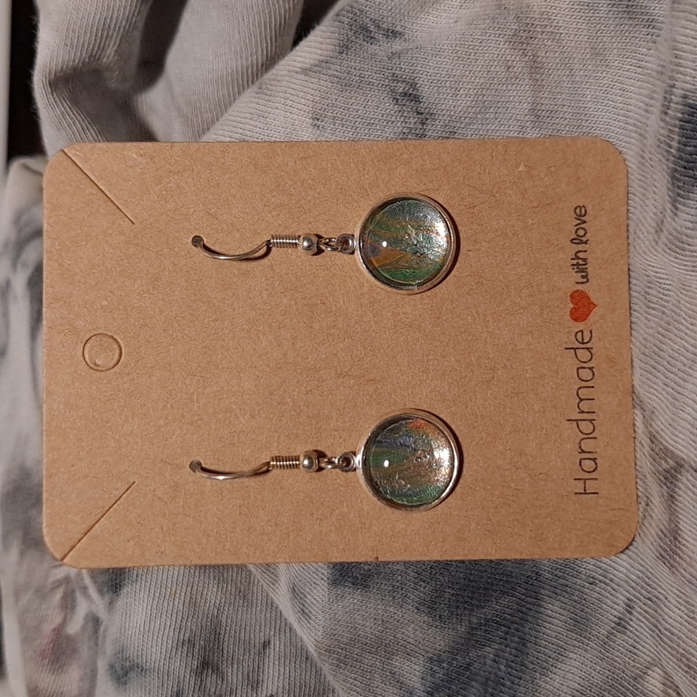 Abstract Mettalic Drop Earrings